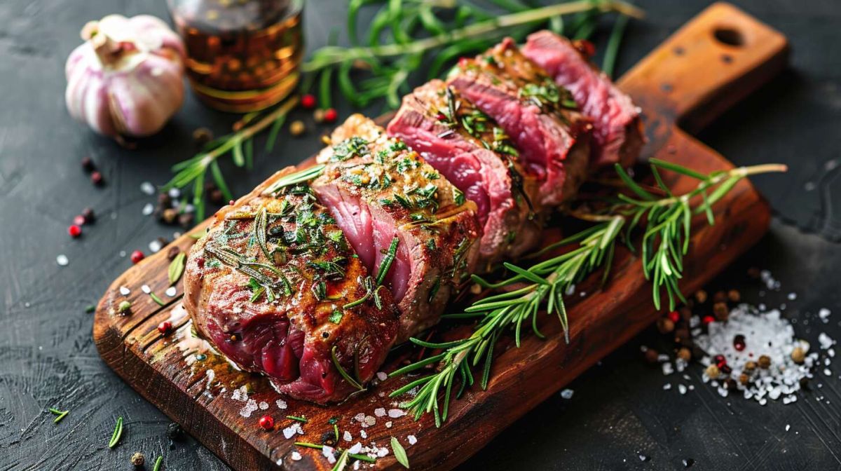 Plongez dans la délicatesse d'une selle d'agneau aux herbes