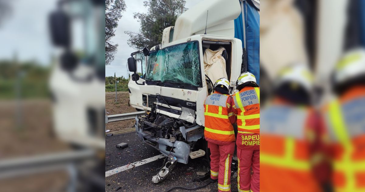 Collision de poids-lourds sur l'A9 : un conducteur blessé et un trafic perturbé