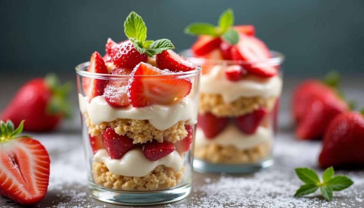 Une touche de fraîcheur avec des verrines craquantes aux fraises
