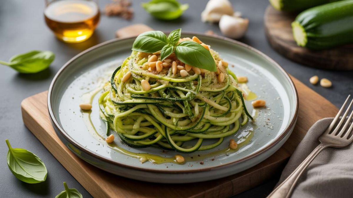 Découvrez la recette revitalisante des spaghetti de courgettes au basilic