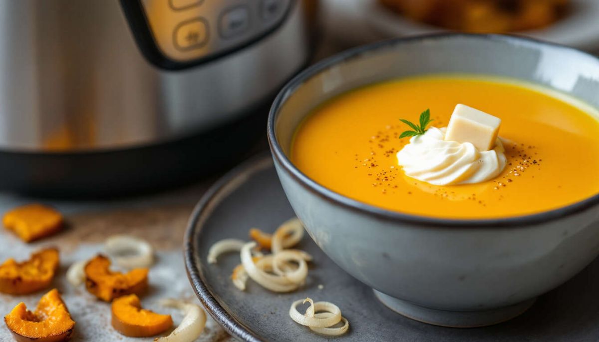 une recette réconfortante de velouté de potimarron au thermomix