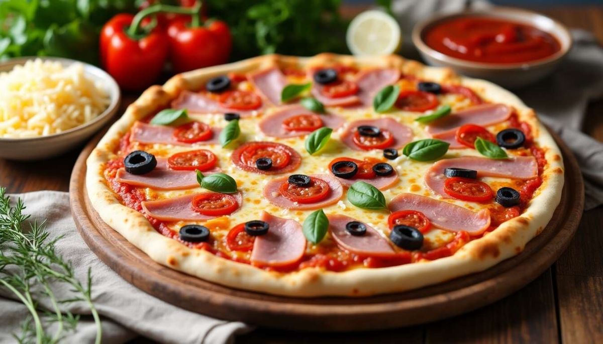 Une pizza au jambon et aux poivrons qui va séduire vos papilles