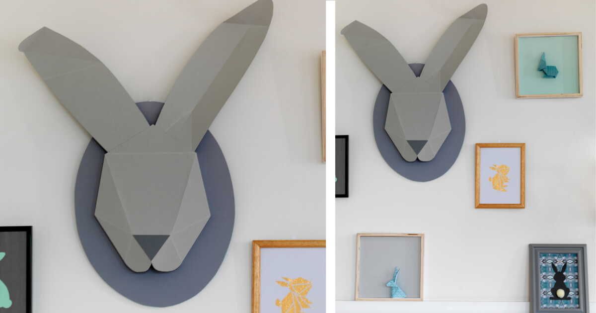 Un lapin mural en papier pour une décoration de Pâques originale