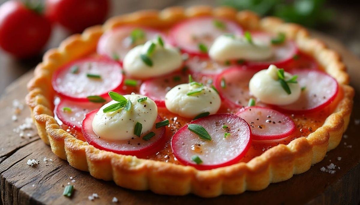 Délicieuse tarte fine aux radis : une entrée légère à découvrir