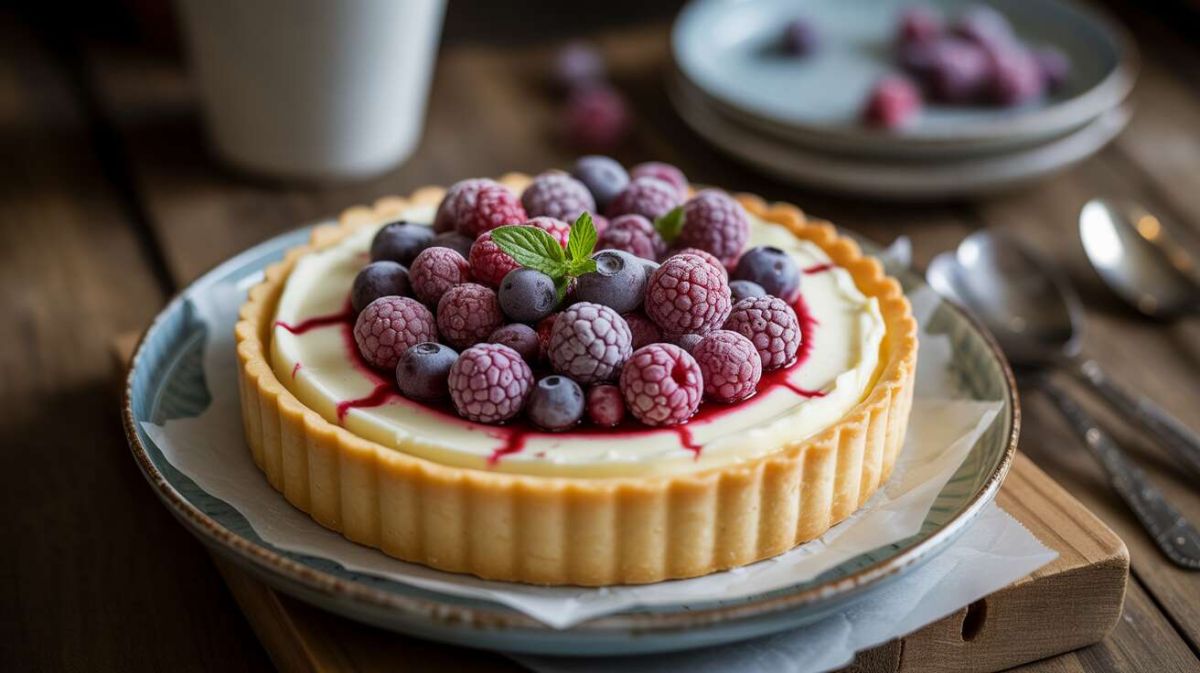 Une tarte au fromage frais et fruits rouges pour un dessert irrésistible