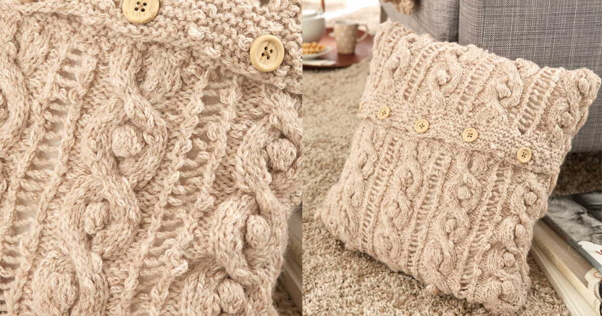 Le coussin en torsades beige