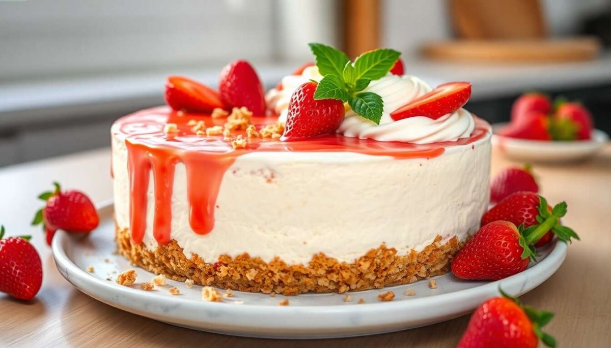 Cheesecake glacé fraise-basilic : une gourmandise irrésistible