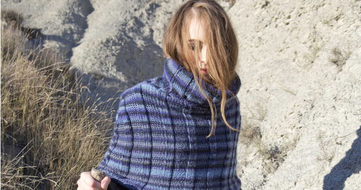 Mon snood poncho en côtes